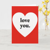 Simple Red White Love You Heart Card Kaart (Gele Bloem)