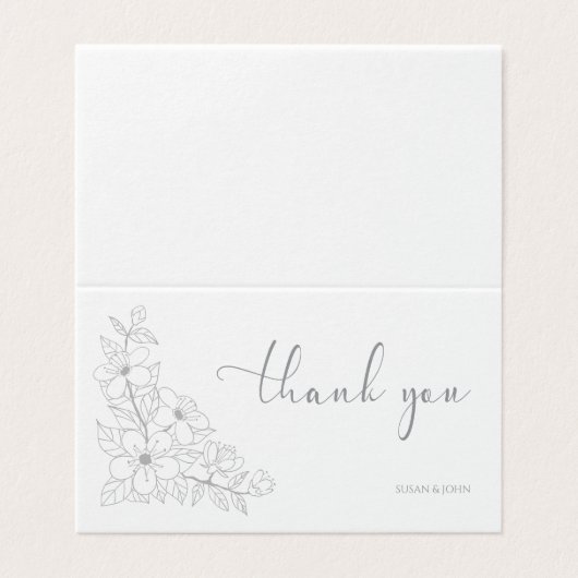 Simple Remerciement Floral Script pour les couples (Outside Unfolded)