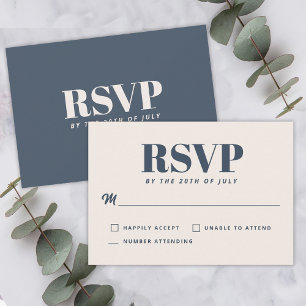 Simple Réponse de Mariage Minimaliste Moderne Navy