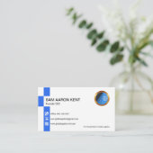 Simple Retro Bright Blue Stripe Icons Foundation C Visitekaartje (Staand voorkant)