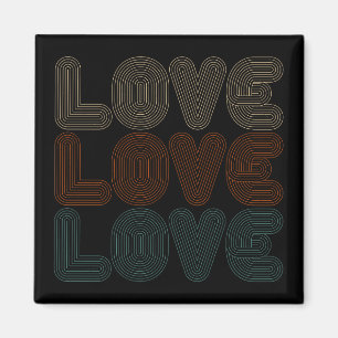 Simple Retro Love Typografen Valentijn   Magneet