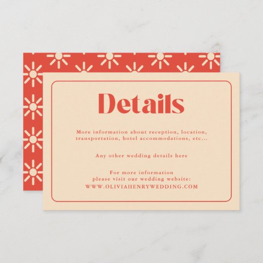 Simple Retro Moderne Détails Mariage Carte de boît (Devant / Derrière)