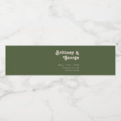 Simple Rétro Vibes Olive Green Étiquette bouteille (Étiquettes simples)