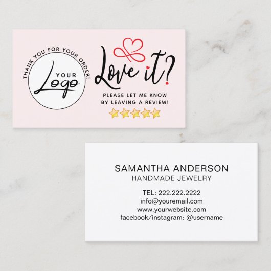 Simple Review Request Logo Visitekaartje (Voorkant / Achterkant)