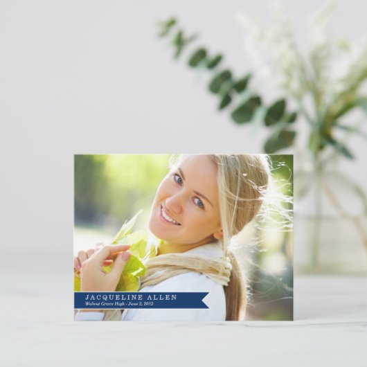 Simple Ribbon Afstuderen Briefkaart (Staand voorkant)