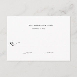 Simple Romance Calligraphy Mariage Réponse