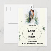 SIMPLE & ROMANTIQUE : CARTES DE SAUVEGARDE DE DATE (Devant / Derrière)