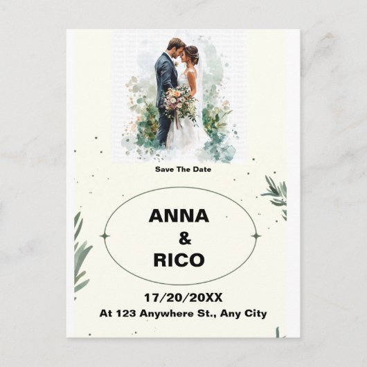 SIMPLE & ROMANTIQUE : CARTES DE SAUVEGARDE DE DATE (Devant)