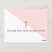 Simple rose blanc or moderne Baptême Invitation (Dos)
