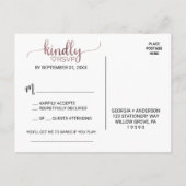 Simple Rose Calligraphie Demande de chanson Carte (Dos)