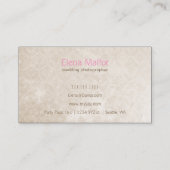 simple rose clair Carte de visite de photographie  (Dos)