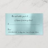 Simple Rose Coeur Certificat cadeau Petit Bleu (Dos)