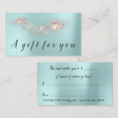 Simple Rose Coeur Certificat cadeau Petit Bleu (Devant / Derrière)