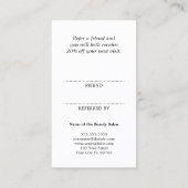 Simple Rose élégant blanc noir carte de référence (Dos)