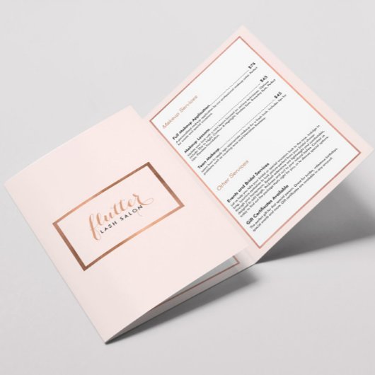 Simple Rose Gold Lash Salon Pink Brochure