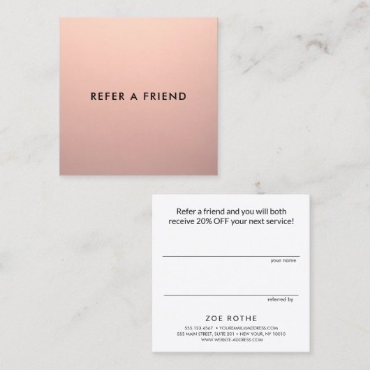 Simple Rose Gold - Référence client (Devant / Derrière)