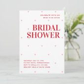 Simple Rose Love Heart Bridal Shower Invitation (Debout devant)