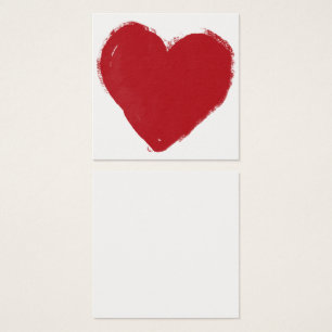 Simple, rouge, Aquarelle Coeur 11 Cartes de notes
