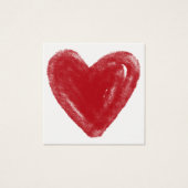 Simple, rouge, Aquarelle Coeur 12 Cartes de notes (Devant)