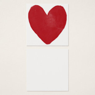 Simple, rouge, Aquarelle Coeur 13 Cartes de Notes