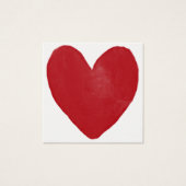Simple, rouge, Aquarelle Coeur 13 Cartes de Notes (Devant)
