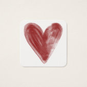 Simple, rouge, aquarelle Coeur sur notes personnel (Devant)