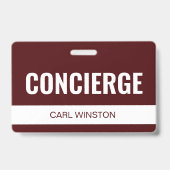 Simple Rouge Badge d'identité de l'employé de l'hô (Avant)