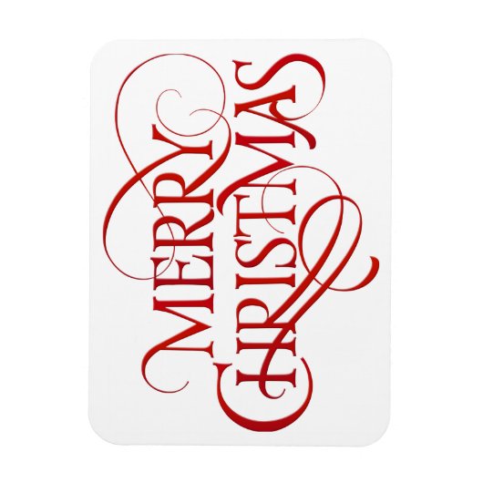 Simple Rouge & Blanc Joyeux Noël Magnet flexible (Vertical)