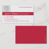 Simple rouge & blanc photo rouge dos carte de visi (Devant / Derrière)
