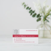 Simple rouge & blanc photo rouge dos carte de visi (Debout devant)