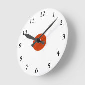 Simple rouge et blanc > Horloge murale de cuisine  (Angle)