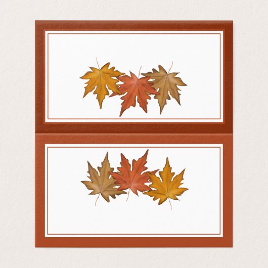 Simple rouge Feuille d'érable d'automne blanc (Outside Unfolded)