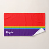 Simple rouge violet arc en ciel nom personnalisé E (Serviette à main)