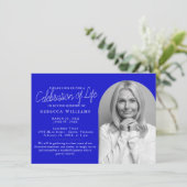 Simple Royal Blue Celebration of Life Invitations (Debout devant)