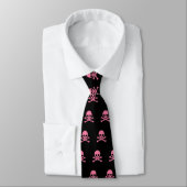 SImple roze schedel en kruisbeenderen Stropdas (Gebonden)