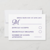 Simple RSVP de mariage lilas violet (Dos)