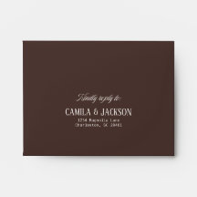 Simple RSVP de mariage marron