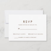 Simple RSVP minimaliste marron et blanc (Devant)
