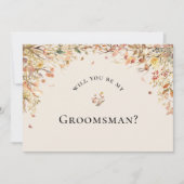 Simple Russe Automne Beige Groomsman Carte de prop (Devant)