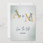 Simple Russe Eucalyptus Feuille Faire-part de mari (Devant)