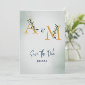 Simple Russe Eucalyptus Feuille Faire-part de mari (Debout devant)