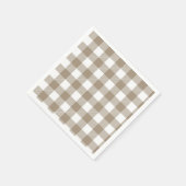 Simple Rustic Brown Plaid Servet (Hoek)