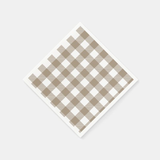 Simple Rustic Brown Plaid  Servet (Hoek)