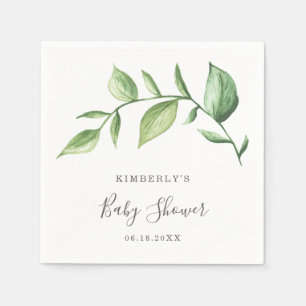 Simple Rustic Elegant Greenery Baby shower Servet