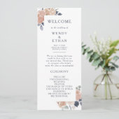 Simple Rustic Floral Wedding Programme (Debout devant)