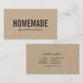 Simple Rustic Homemade Social Media Kraft Visitekaartje (Voorkant / Achterkant)