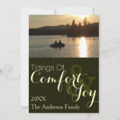 Simple Rustic Lake Holiday of kerstfoto Feestdagenkaart (Voorkant)