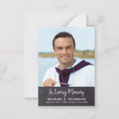 Simple Rustic Memorial Photo Funeral Dank u Notitiekaartje (Voorkant)