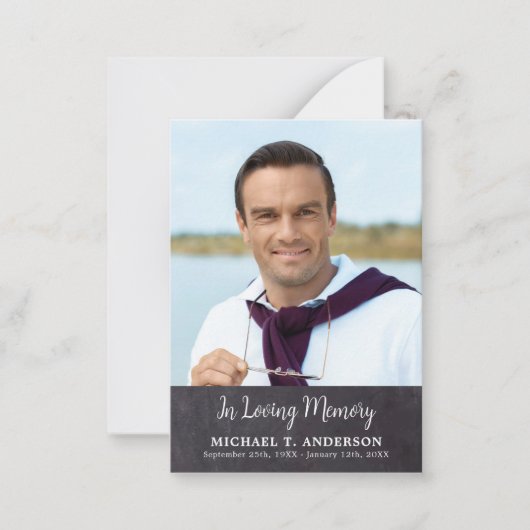 Simple Rustic Memorial Photo Funeral Dank u Notitiekaartje (Voorkant)