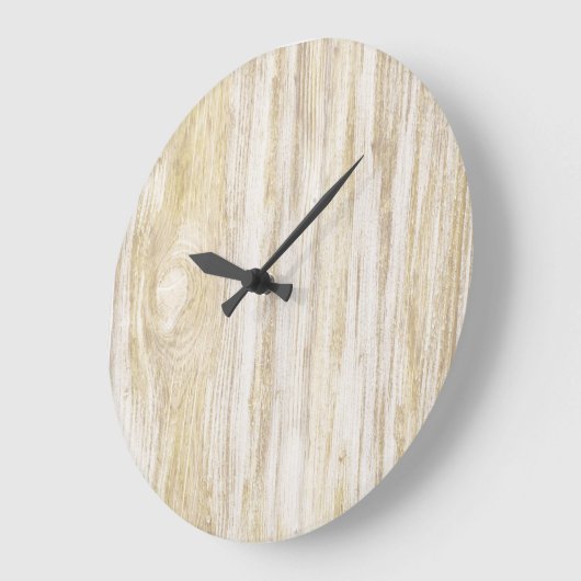 Simple Rustic Natural Beige Wood Grote Klok (Hoek)